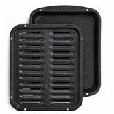 CULINARIN broiler pan front view showing full two-piece set and fit