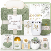 CuriBox green front packaging showing complete get well gift basket and cheerful presentation