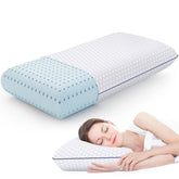 CushyOasis queen pillow front view showing firm shape and tidy cover for neat beds