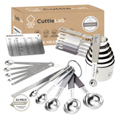 CuttleLab front view of full 22-piece charcoal set showing organization and completeness