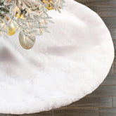 Cwmyqjyzymx front view white tree skirt shows full coverage and neat finish