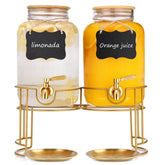 CYYKDA front view glass dispenser showing clear jar and elegant stand for stylish serving