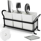 Czlizdyt front view of three-piece cutlery holder organized neatly