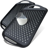 Czlizdyt tray front view showing large black surface and handles for easy serving