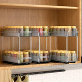 DABIGE front view of three pull-out racks showing organized spices and space savings