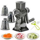 Dachenus front view of rotary grater showing compact design and handle benefit: stable, space-saving prep