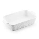 Dafuceramic front view porcelain casserole showing capacity and elegant finish