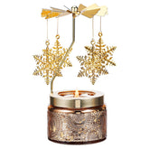DAISRED front view of snowflake rotating scented candle showcasing design and gift appeal