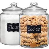 Daitouge front view of two glass canisters showing modern design and clarity benefits