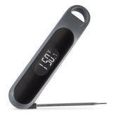 Dash thermometer front view showing cool gray body and probe for reliable readings