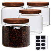 Datttcc front view of four glass jars showing clear storage and organization benefit