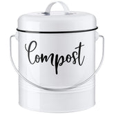 DAYYET front view of white compost bin showing compact countertop benefit