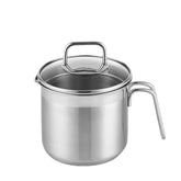 DCIGNA saucepan front view showing polished exterior and lid, professional look benefit