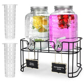 DD&HAPP front view of two glass dispensers showing clear design and capacity