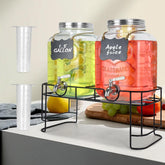 DD&HAPP front view of two glass dispensers showing capacity and style