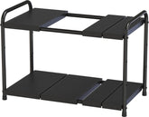 Deco Brothers front view of black under-sink organizer showing neat storage benefit