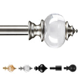 Deconovo nickel curtain rod front view showing sleek profile and tidy window framing
