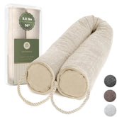DECOREALM front view of beige draft stopper showing clean decorative finish and seal