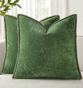 decorUhome front view of forest green cover shows cozy look and color