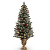 Decoway front view of 4ft pre-lit tree showing compact festive presence