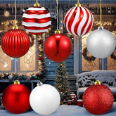 Deekin front packaging showing eight jumbo ornaments and easy storage benefit