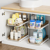 Delamu front view amber two-pack showing clear drawers and warm tint for visibility
