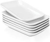 DELLING front view of rectangular plates shows clean white finish and modern look