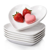 DELLING heart shaped plates front view showing elegant white design and charm