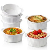 DELLING front view of white ramekin set showing clean presentation benefit