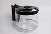 De'Longhi carafe front view showing clear glass and correct fit