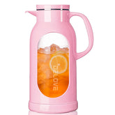 Delove pink pitcher front view showing elegant design and durable shell benefit