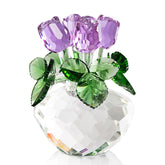 DENIMOMO crystal rose front view showing purple sparkle and decorative charm