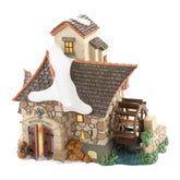 Department 56 Brandon Mill front view showing lit windows and village charm - enhances displays