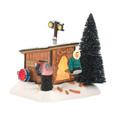 Department 56 Griswold sled shack front view showing film scene detail and display appeal