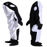 Deserthome whale hood front view showing cozy coverage and playful design