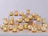 DEVI front view of 48 gold votive set showing elegant metallic finish and cohesion