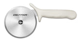 Dexter-Russell front view of pizza cutter showing compact durable design and precise slicing