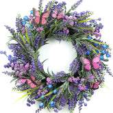 DFRREN lavender wreath on front door adds welcoming curb appeal