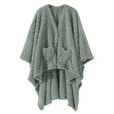 Dgsfmi front view wearable blanket poncho shows full coverage and cozy fit