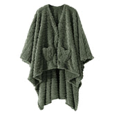 Dgsfmi wearable blanket poncho front view showing full coverage and comfortable fit