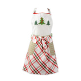 DII Jolly Tree apron front view showing full coverage and festive look