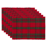 DII front view of plaid placemat showing festive color and table protection