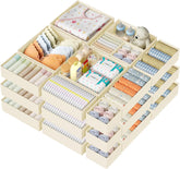 DIMJ front view of 18-pack organizers showing neat compartments and organized drawers
