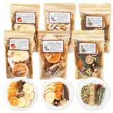 Dimsile front packaging showing six 80g Christmas simmer packs and variety benefit