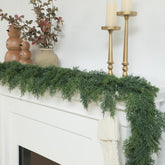 Dingion front view of 6 ft garland showing full length and dense greenery benefit