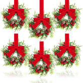 Dingion front view of mini wreaths showing festive kitchen-ready set benefit