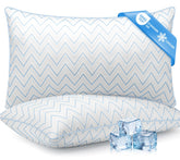 DIORIS front view of queen pillow pair showing clean packaging and size benefits