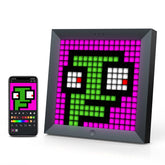 Divoom Pixoo front view showing colorful pixel art and instant ambiance