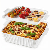 Dizada front view casserole with lid showing oven-to-table style and functionality