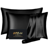 DKBslik front packaging showing black silk pillowcases and elegant box, premium gift ready